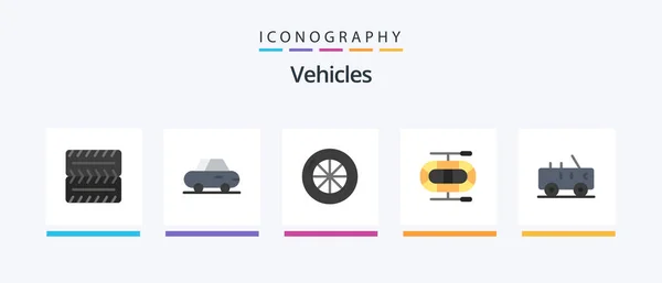Vehicles Flat Icon Pack Including Hummer Creative Icons Design — Stockvector