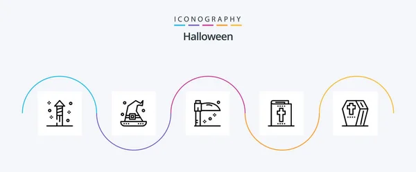 Halloween Line Icon Pack Including Spooky Horror Holiday Halloween Holiday — 图库矢量图片