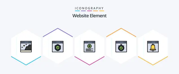 Website Element Filledline Icon Pack Including Time Page Page Interface — Archivo Imágenes Vectoriales