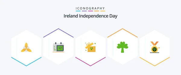 Ireland Independence Day Flat Icon Pack Including Ireland Award Box — Vector de stock