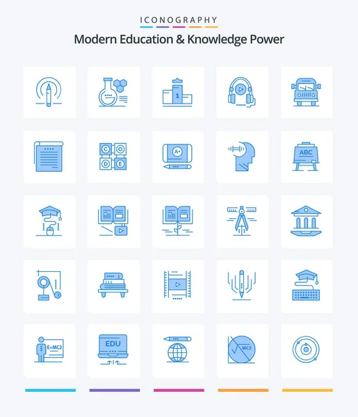 Creative Modern Education Knowledge Power Blue Icon Pack Van Education — Archivo Imágenes Vectoriales