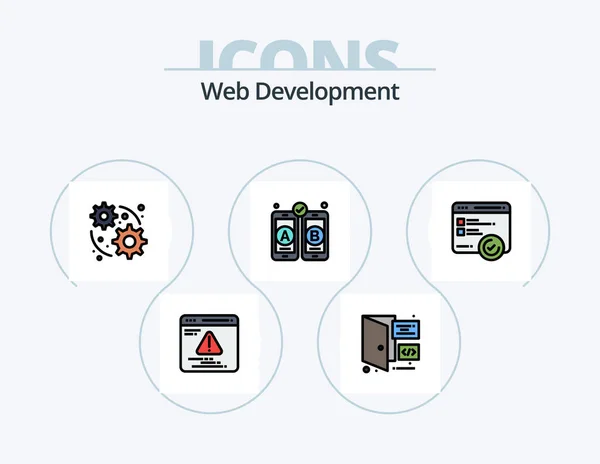 Web Development Line Filled Icon Pack Icon Design Website Speed — 图库矢量图片