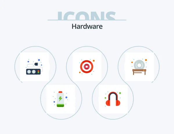 Hardware Flat Icon Pack Icon Design Hardware Socket Drive Fan — Stock Vector