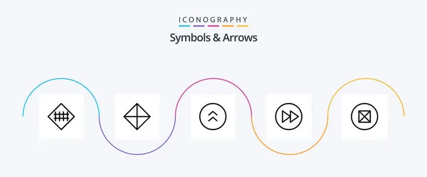 Symbols Arrows Line Icon Pack Including Music Arrows Symbols Arrow — Vector de stock