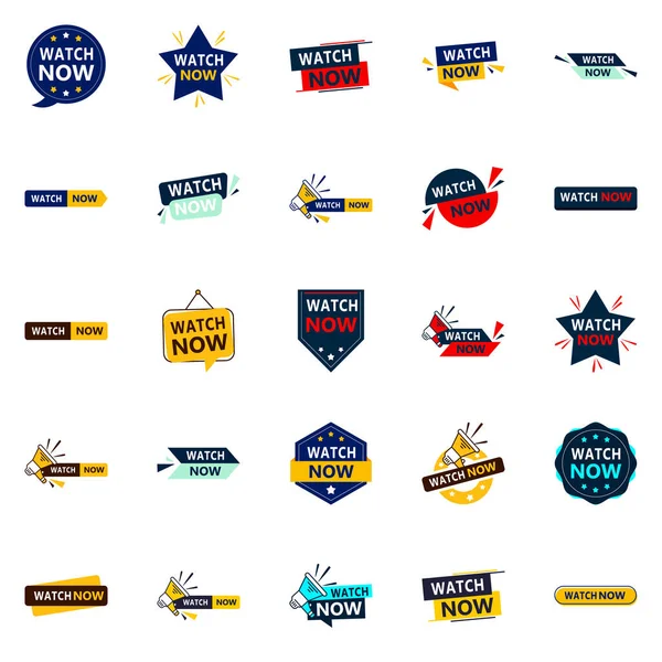 Grab Customers Attention Our Pack Watch Now Banners — Stockvector