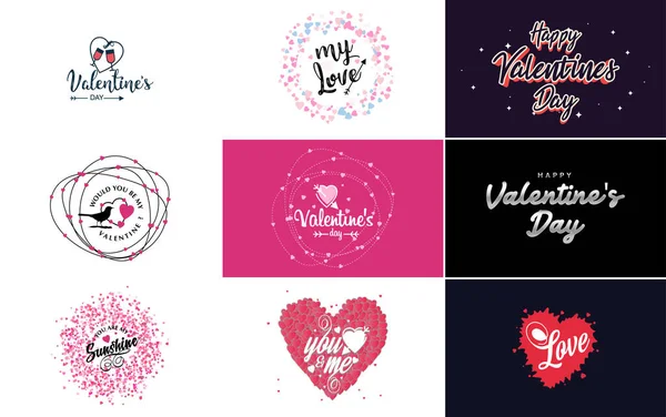 Love Word Art Design Heart Shaped Gradient Background — Stok Vektör