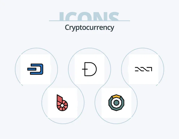 Cryptocurrency Line Filled Icon Pack Icon Design Technology Cryptocurrency Money — Vettoriale Stock