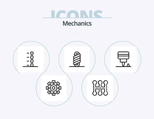 Mechanics Line Icon Pack Icon Design Fuel — Archivo Imágenes Vectoriales
