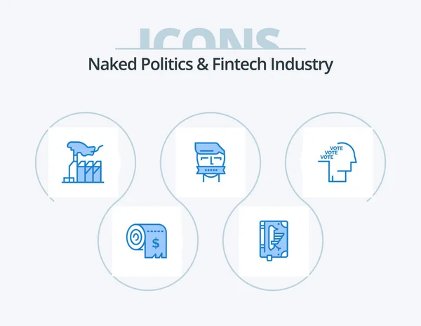 Naked Politics Fintech Industry Blue Icon Pack Icon Design Opponent — Stock Vector