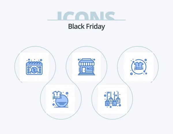 Black Friday Blue Icon Pack Icon Design Shop Market Sale — Stockový vektor