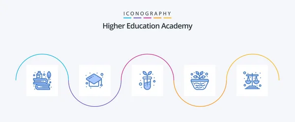 Academy Blue Icon Pack Including Balance Study Study Science Education — стоковый вектор