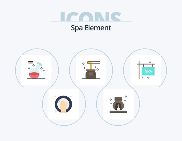 Spa Element Flat Icon Pack Icon Design Board Spa Element — Stockvektor