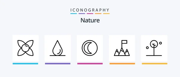 Nature Line Icon Pack Including Nature Nature Greenery Nature Creative — Image vectorielle