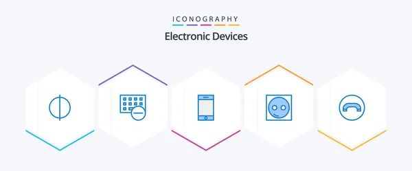 Devices Blue Icon Pack Including Handset Hardware Device Equipment Electric — Vettoriale Stock