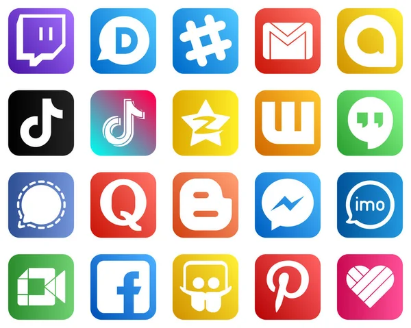 Social Media Icons Your Marketing Signal Wattpad Douyin Qzone Icons — Stok Vektör