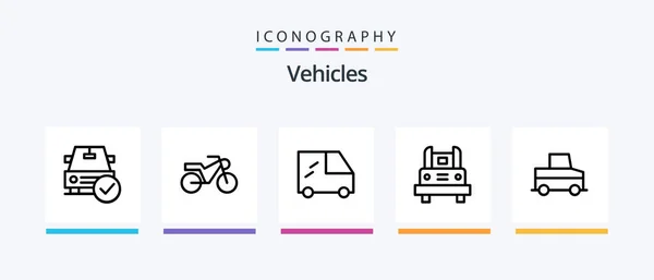 Vehicles Line Icon Pack Including Traffic Bus Sign Airport Creative — Archivo Imágenes Vectoriales