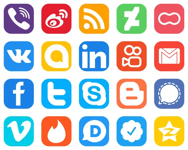 Social Media Icons Your Marketing Kuaishou Linkedin Feed Google Allo — Stockvector