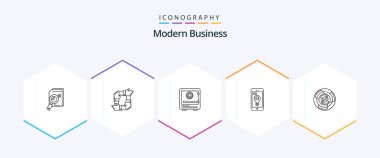 Modern Business 25 Line icon pack including money. deposit. business. bank. team