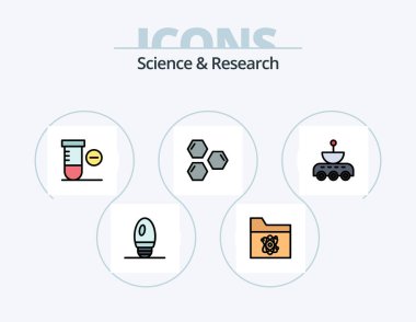 Science Line Filled Icon Pack 5 Icon Design. space. science. biological. satellite. web
