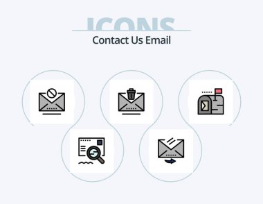 Email Line Filled Icon Pack 5 Icon Design. tray. email. email. download. mail