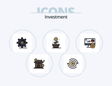 Investment Line Filled Icon Pack 5 Icon Design. . savings. investment. deposit. money