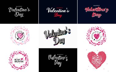 Love word hand-drawn lettering and calligraphy with cute heart on red. white. and pink background Valentine's Day template or background suitable for use in Love and Valentine's Day concept