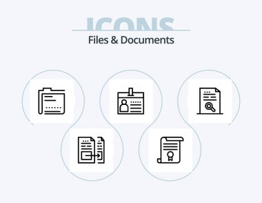 Files And Documents Line Icon Pack 5 Icon Design. data. archive. office. file. database
