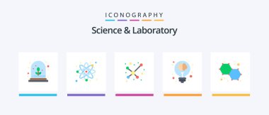 Science Flat 5 Icon Pack Including . chemistry. science. atoms. light. Creative Icons Design