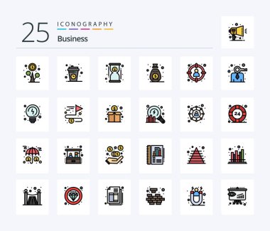 Business 25 Line Filled icon pack including choose. speaker. relax. marketing. fast