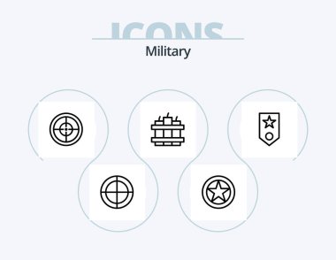 Military Line Icon Pack 5 Icon Design. badge. rank. one. military rank. insignia