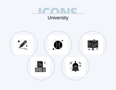 University Glyph Icon Pack 5 Icon Design. lab. highlighter. sport. ball