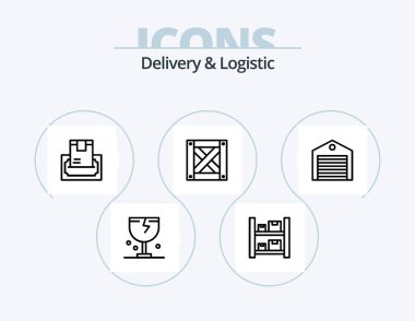 Delivery And Logistic Line Icon Pack 5 Icon Design. cylinder. can. logistic. transport. shipping services