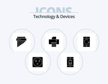 Devices Glyph Icon Pack 5 Icon Design. mobile. communication. instrument. cellphone. shredder
