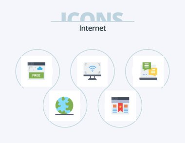 Internet Flat Icon Pack 5 Icon Design. development. smart. access. screen. electronics