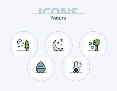 Nature Line Filled Icon Pack 5 Icon Design. egg. world. amaryllis flower. nature. earth