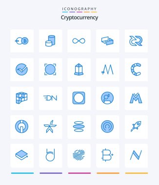 Creative Cryptocurrency 25 Blue icon pack  Such As decreed. crypto. infinite coin. coin. currency