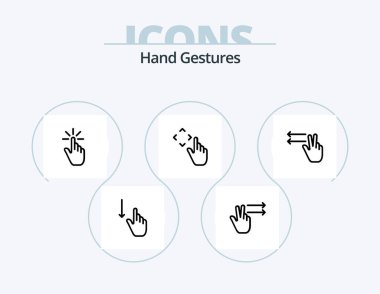 Hand Gestures Line Icon Pack 5 Icon Design. hand. finger. finger. touch. hand