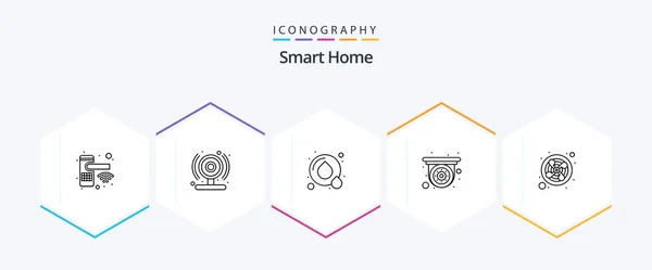 Smart Home Line Icon Pack Including Ventilation Fan Recycle Exhaust — Vettoriale Stock