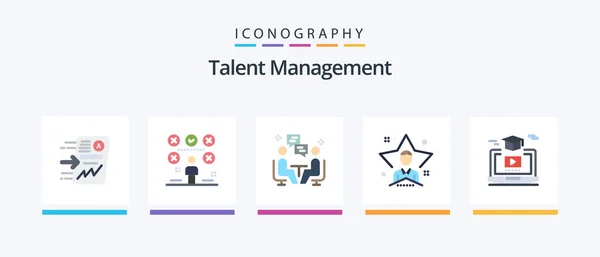 Talent Management Flat Icon Pack Including User Bright User Dissucation — Vettoriale Stock