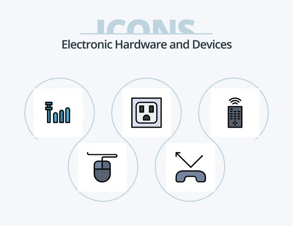 Devices Line Filled Icon Pack Icon Design Connection Rss — Stockvector