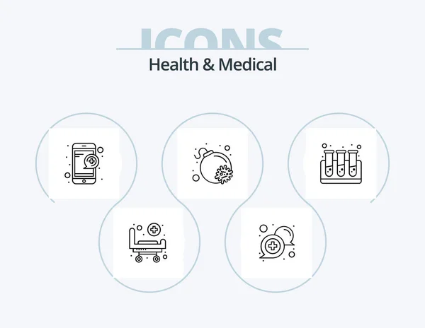 Health Medical Line Icon Pack Icon Design Life Care Online — Stock vektor