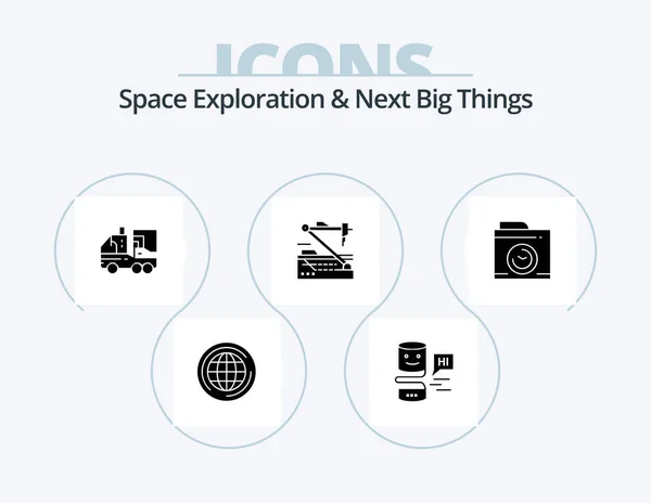 Space Exploration Next Big Things Glyph Icon Pack Icon Design — Stockvector