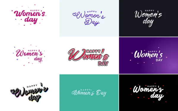 Abstract Happy Women Day Logo Women Face Love Vector Logo — Stockvektor