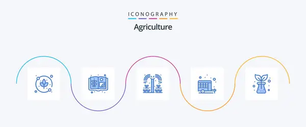 Agriculture Blue Icon Pack Including Nature Nature Agriculture Car — ストックベクタ