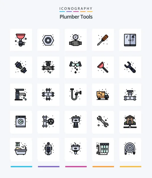 Creative Plumber Line Filled Icon Pack Plumber Plumbing Plumbing Plumber — Archivo Imágenes Vectoriales