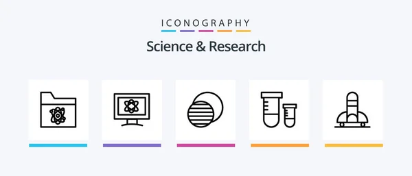 Pack Icônes Science Line Inclus Science Biologique Mouvement Science Icônes — Image vectorielle