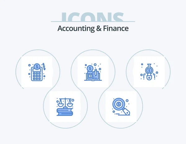 Accounting Finance Blue Icon Pack Icon Design Finance Calculate Accounts — Stock Vector