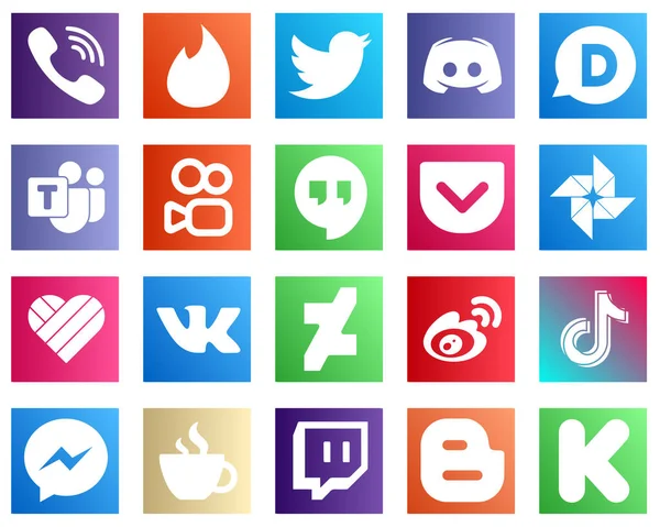 Populäre Social Media Ikonen Wie Likee Tasche Text Und Google — Stockvektor