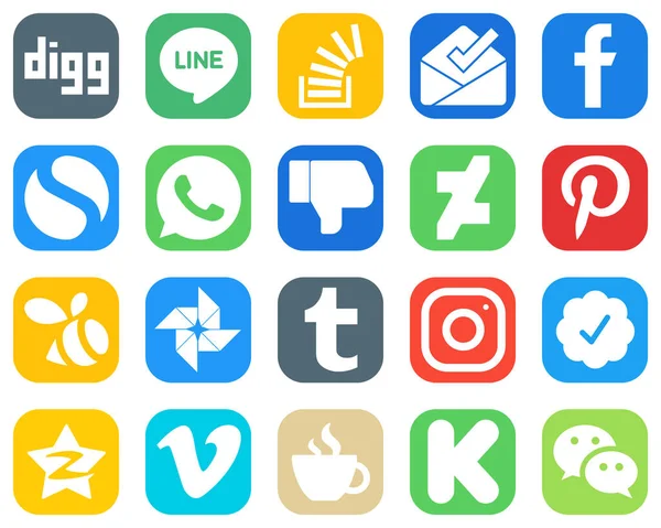 Complete Social Media Icon Pack Icons Google Photo Pinterest Deviantart — Stock Vector
