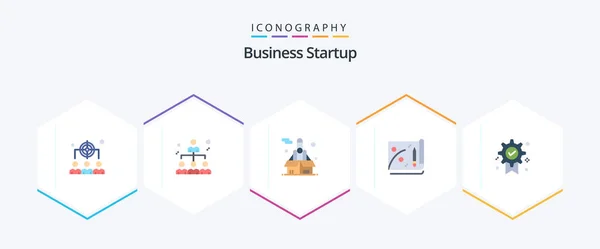 Business Startup Flat Icon Pack Including Winner Award Business Marketing — Stock vektor